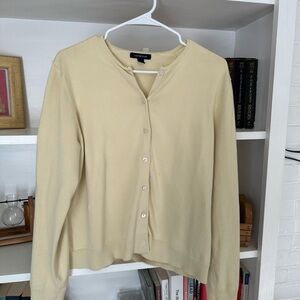 Lands' End Light Yellow Women's Cardigan
